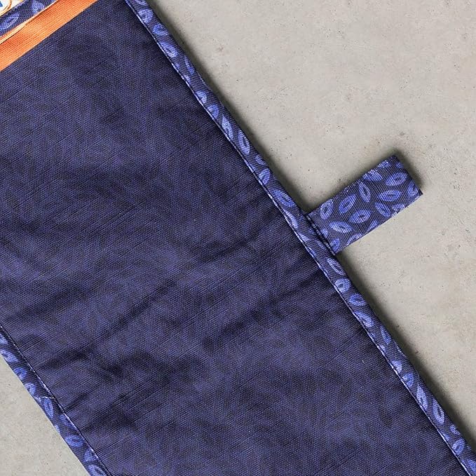 Maison d' Hermine Double Oven Mitt (7" x 35") 100% Cotton Heat Resistant BBQ Cooking Gloves with Loop for Thanksgiving Christmas Decorations Baking Cooking Barbeque Handling Hot Pan (Pumpkin Blues)