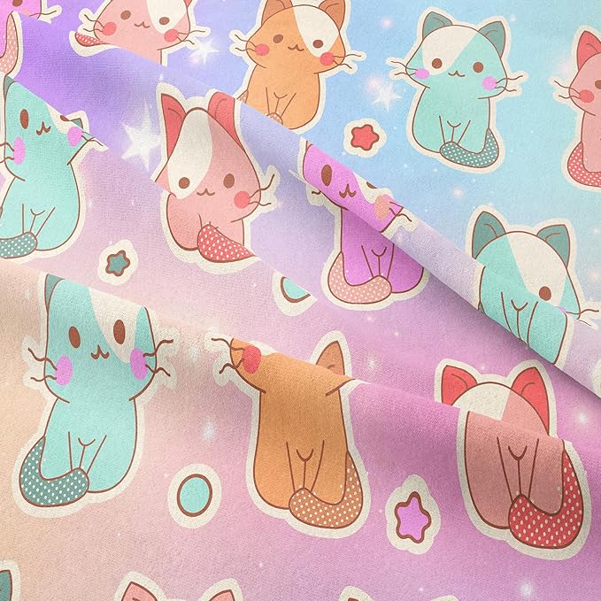 Tailor Shop Cat Girls Comforter Sets Queen Size,Cat Bedding Sets for Girls Kids Teens with 1 Pillowcase……