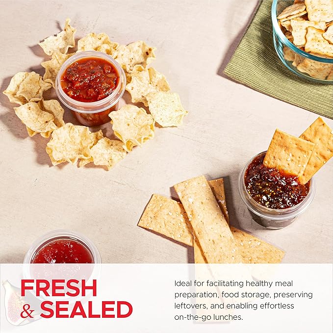 Tafura 4 Oz. Small Containers with Lids [12 Pack] Snack Containers with Twist Top Lids | Condiment Containers for Puree, Snacks, and More | Reusable Small Plastic Food Storage Containers, BPA Free