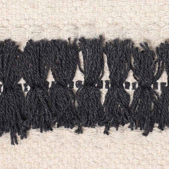 REDEARTH Handmade Boho Throw Pillow Covers - Bohemian Chic Farmhouse Style - Accent Woven Indoor and Outdoor Pillow Cushion Cases for Couch - Bed - Chair - Sofa - Benches – Set of 2-18"x18" - Black