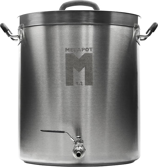 Northern Brewer - MegaPot Stainless Steel Brew Kettle with Volume Markings (8 Gallon w/Valve)