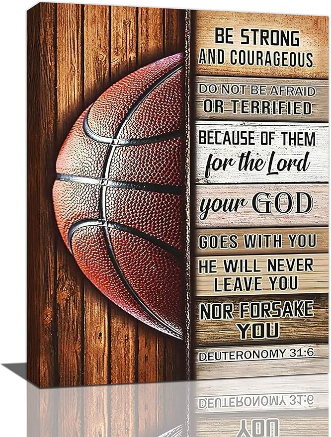 banonaty Basketball Wall Art Basketball Wall Decor Inspirational Quotes Pictures Canvas Prints Basketball Gifts For Coach Player Home Decorations For Boys Room Gym Livingroom Bedroom 12"x16"
