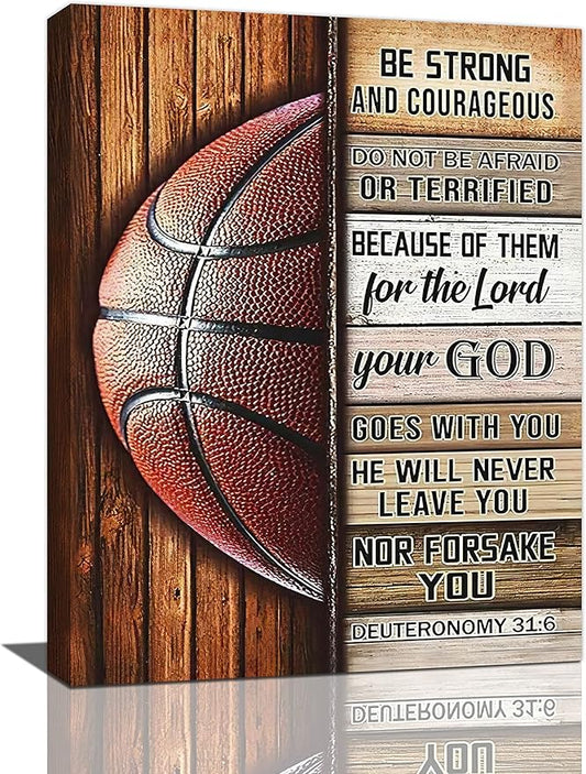banonaty Basketball Wall Art Basketball Wall Decor Inspirational Quotes Pictures Canvas Prints Basketball Gifts For Coach Player Home Decorations For Boys Room Gym Livingroom Bedroom 12"x16"