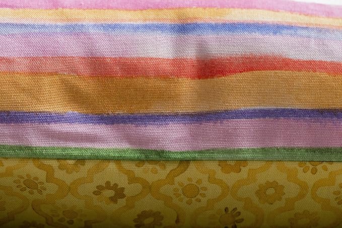 Maison d' Hermine Decorative Pillow Covers 18 x 18 Inch Square 100% Cotton Throw Pillow Covers with Invisible Zipper for Living Room Couch, Chair, Sofas, Bedroom, Home (Hesperides - Bayadere)