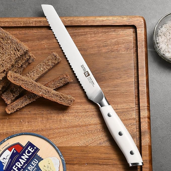 Stahl High Carbon Exclusive German Steel 8 Piece Knife Block Set (White)