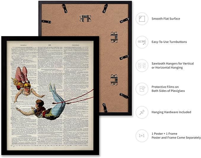 Poster Master Dictionary Art Poster - Acrobat Print - Circus Art - Entertainment Art - Gift for Men, Women & Performer - Chic Decor for Living Room, Bedroom, Dorm or Office, 8x10 Black Framed