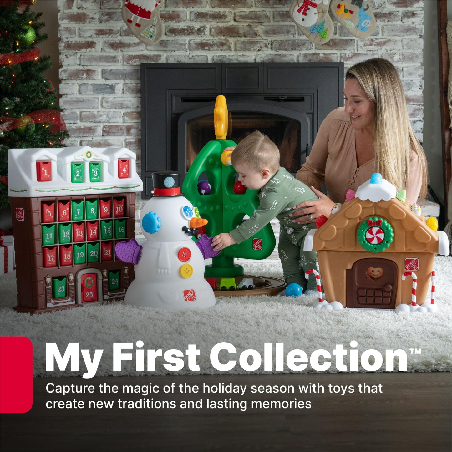 Step2 My First Gingerbread House, Kids Interactive Christmas Holiday Toy, Lights Up and Plays Music, Includes 20 Accessories, For Toddlers 1+ Years Old