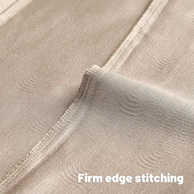 FUTEI Oatmeal Chenille Decorative Throw Pillow Covers 26x26 Inch Set of 2,Soft Cozy Striped Geometric Patterns Euro Pillow Sham,Modern Home Decor for Couch Bed Living Room