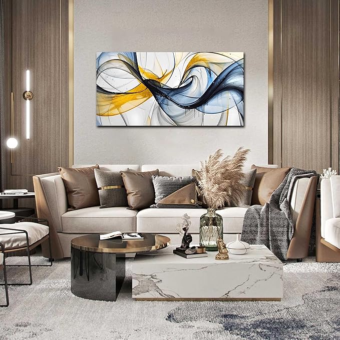 Modern Wall Art for Living Room - Abstract Wall Art for Bedroom Decor Ready to Hang Size 24" x 48"