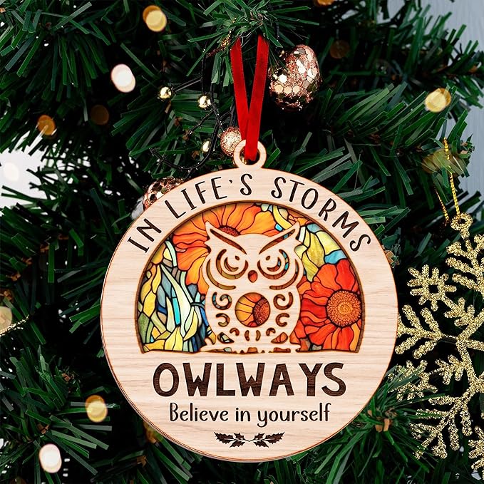 Owl Ornaments for Christmas Trees - Charming Owl Gifts for Women and Men - Perfect Ornament for Christmas Decoration, Unique Ornaments for Men - Ideal Gifts for owl Lovers