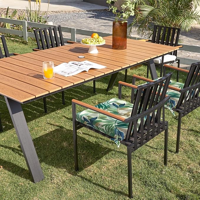 Set of 4 Outdoor Square Chair Cushions 18.5"x16"x2" for Patio, Water Resistant Patio Dining Seat Pads Replacement for Kitchen Garden and Outdoor Furniture Decoration - Lush Leaf Green