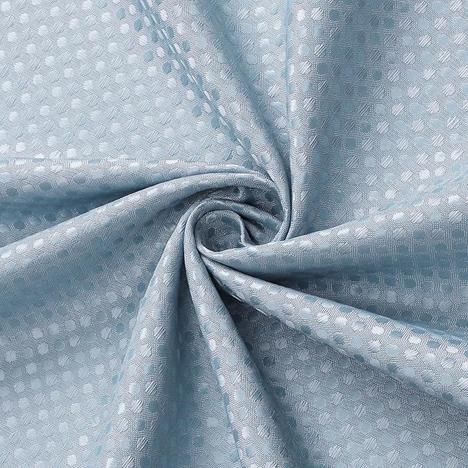 3 in 1 Shower Curtain Set, Fog Blue Waffle Shower Curtain and PEVA Liner Set with 12 Stainless Steel Shower Curtain Hooks, Waterproof Fabric Shower Curtains for Bathroom, 72 W x 72 H