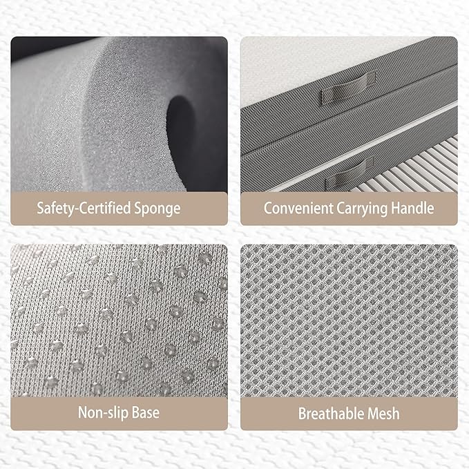 Tri-Fold Memory Foam Mattress, 4 inch Single Folding with Washable Covers, Reversible Design, Foldable Topper for Travel&Guests,25"x75"x4"