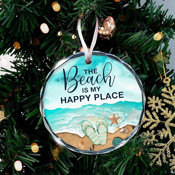 Beach Christmas Ornaments - Delightful Set of Beach Themed Ornaments for Tree, Coastal Christmas Tree Decorations, Perfect for Those Who Love The Ocean, Unique Beachy Gifts for Christmas