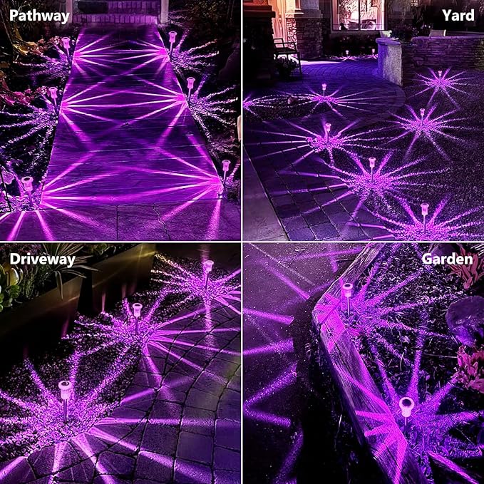 Halloween Solar Lights Outdoor 10 Pack Solar Pathway Lights Outdoor Halloween Decorations Waterproof Yard Lighting for Driveway Garden Walkway Path Landscape Lawn