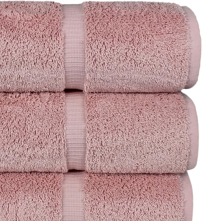 Chakir Turkish Linens 100% Cotton Premium Turkish Towels for Bathroom | 27'' x 54'' (4-Piece Bath Towels - Pink)