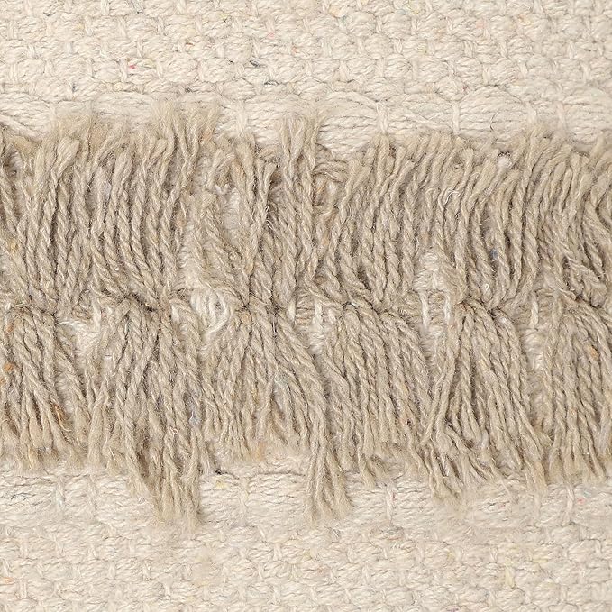 REDEARTH Handmade Boho Throw Pillow Covers - Bohemian Chic Farmhouse Style - Accent Woven Indoor and Outdoor Pillow Cushion Cases for Couch - Bed - Chair - Sofa - Benches – Set of 2-18"x18" - Taupe