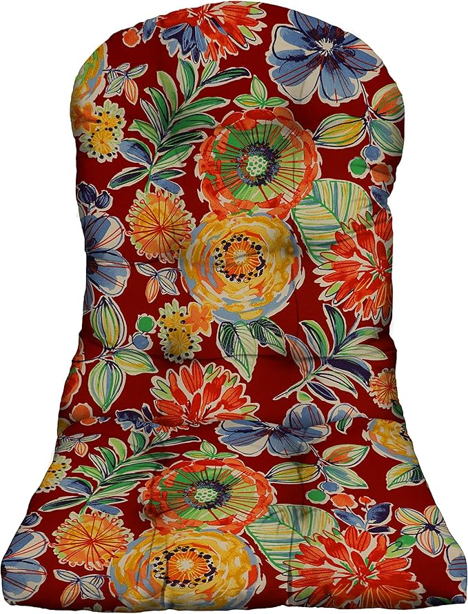 RSH DECOR: Tufted Adirondack Chair Cushion | 42.5” x 21” | All-Weather Spun Fabric | Water and Fade-Resistant | Outdoor Cushion for Patio Furniture | Colsen Berry