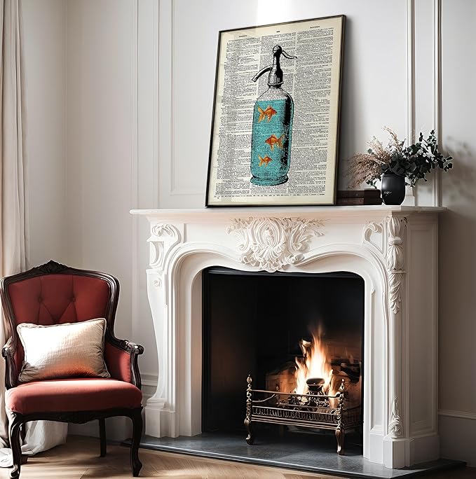 Poster Master Dictionary Art Poster - Goldfish Bowl Print - Fish Art - Aquarium Art - Gift for Men, Women & Animal Lover - Minimal Decor for Living Room, Bathroom or Office - 11x14 UNFRAMED Wall Art