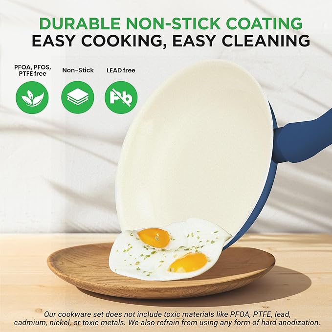 NutriChef 54 Piece Professional Grade Complete Home Kitchen Cookware Set, Ceramic Non-Stick Bakeware, Pots and Pans Kit, Safe for Induction Cooktops