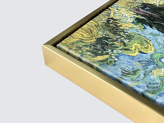 Wieco Art Framed Wall Art Cypresses Classic Giclee Canvas Prints by Van Gogh Famous Oil Paintings Green Tree Picture for Home Decorations Modern Abstract Forest Landscape Artwork