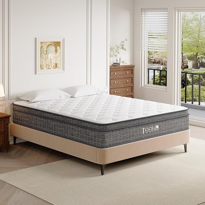 Full Mattress 10 Inch | Hybrid Mattresses Full Size in a Box | Medium Firm Memory Foam and Individual Pocket Springs | Fiberglass Free Bed Mattres | Breathable | CertiPUR-US