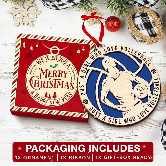 Volleyball Ornaments for Christmas Tree - Unique Ornaments Gifts for Volleyball Players, Teen Girls and Boys, Ideal Ornament for Christmas Decoration, Men and Women's Volleyball Collectible Item