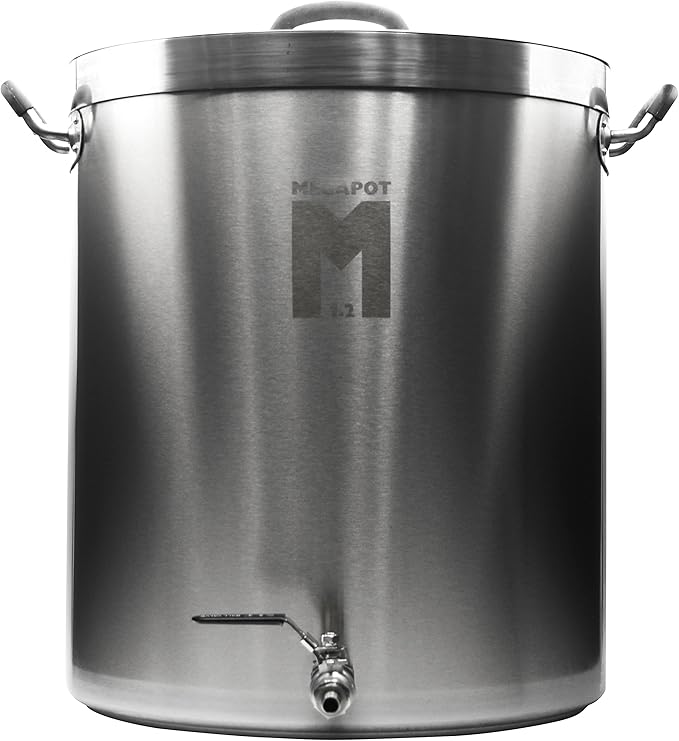 Northern Brewer - MegaPot Stainless Steel Brew Kettle with Volume Markings (15 Gallon w/Valve)