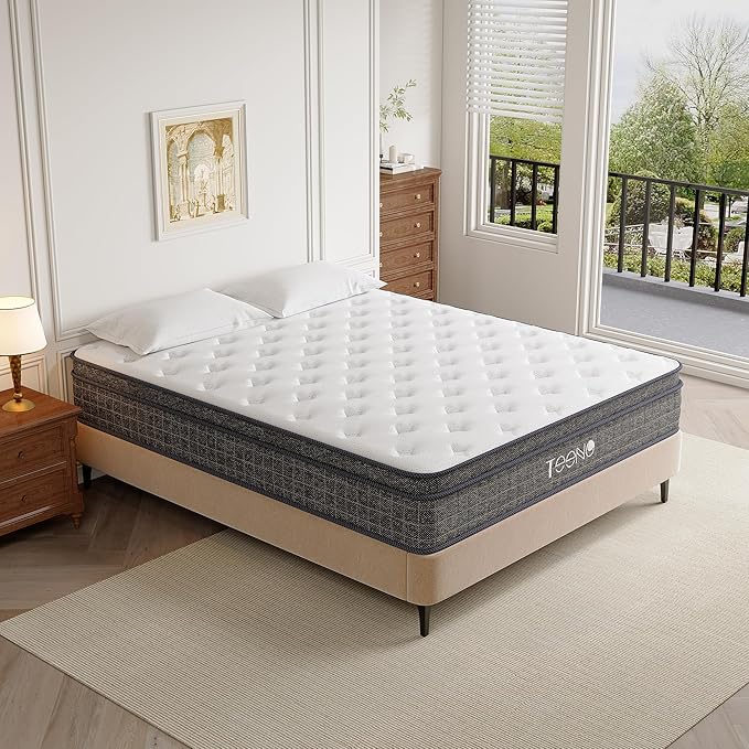 King Size Mattress, 12 Inch Firm Hybrid King Bed Mattress in a Box with Gel Memory Foam, Individually Coil Pocket Spring Mattresses, Pressure Relief, Back Support & Motion Isolation, 80"*76"*12"