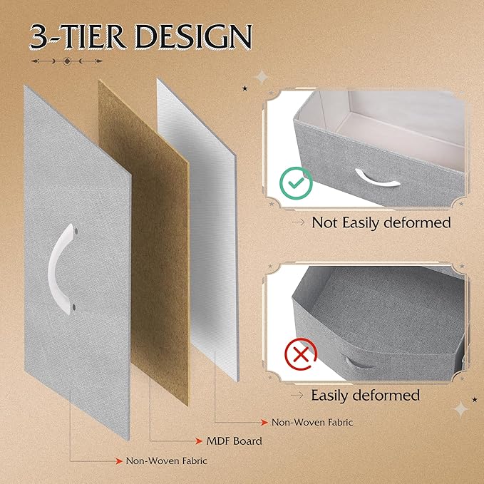 WLIVE Storage Organizer Unit with 11 Fabric Bins, Storage Drawers Organizer with Steel Frame, Tall Storage Tower Organizaton for Living Room, Hallway, Office, Light Grey