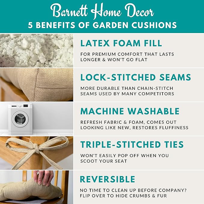 Sea Shore Starfish Aqua Porch Rocker Cushions - Size X-Large - Indoor-Outdoor: Fade Resistant & Weatherproof - Latex Foam Filled Rocking Chair Seat Cushion & Backrest Pad Set (Teal-XL)