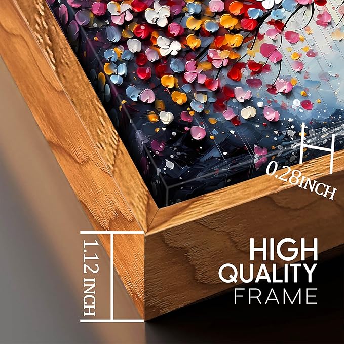 Framed Canvas Wall Art for Living Room Bedroom Office Large Tree of Life Wall Art Colorful Tree Picture Modern Canvas Prints Decor Size 24x48