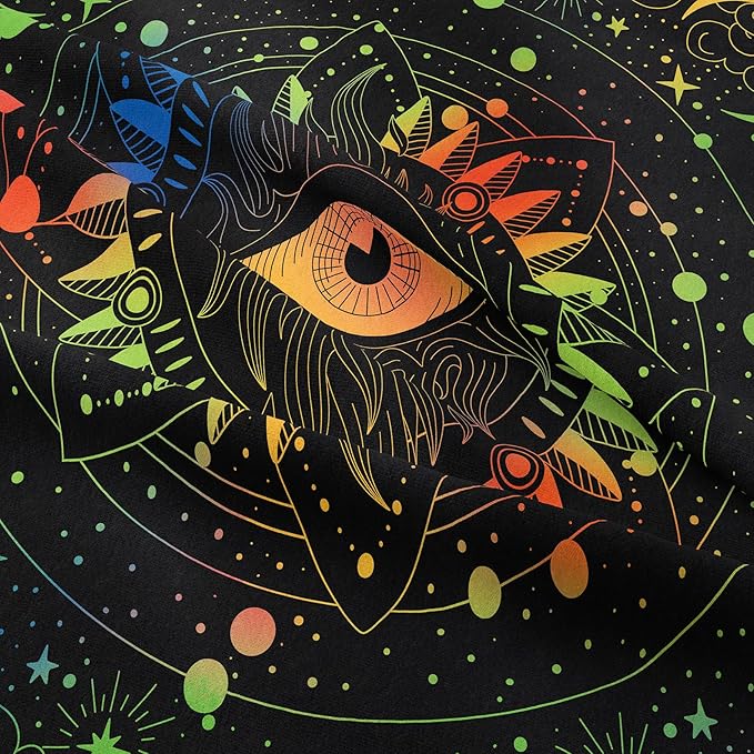 Tailor Shop Celestial Bedding Set King Size,Sun and Moon Bedding Set for Boys Girls Kids Teens, Gothic Comforter Set Witchy Comforter Boho Exotic Black Bed with 2 Pillowcases