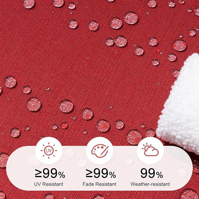 Crestlive Products Chaise Lounge Cushions Outdoor Set of 2, Lounge Chair Cushions for Patio Furniture, Water Resistant Lounger Cushions for Pool, Deck, Lawn, 80''L x 23''W x 3''T, Chili