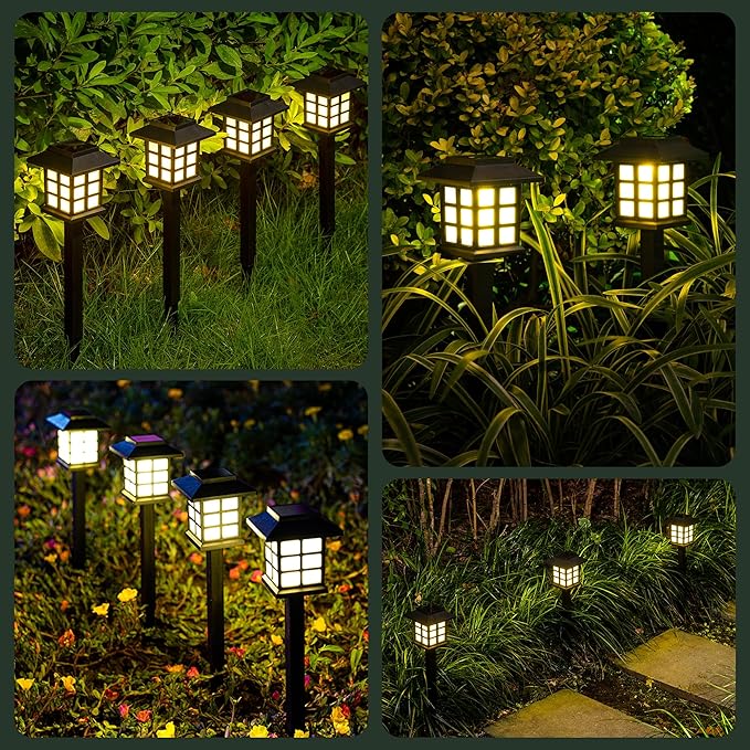 SOLPEX Solar Outdoor Lights,12 Pack Solar Path Lights, Walkway Lights Outdoor, Garden Light, Solar-Powered Pathway Waterproof for Garden, Yard, Landscape and Driveway(Warm White)