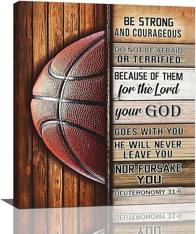 Banonaty Basketball Wall Art - Inspirational Quotes Canvas Prints - Gifts for Coach, Player - Home Decorations for Boys Room, Gym, Living Room, Bedroom - 20"x24"