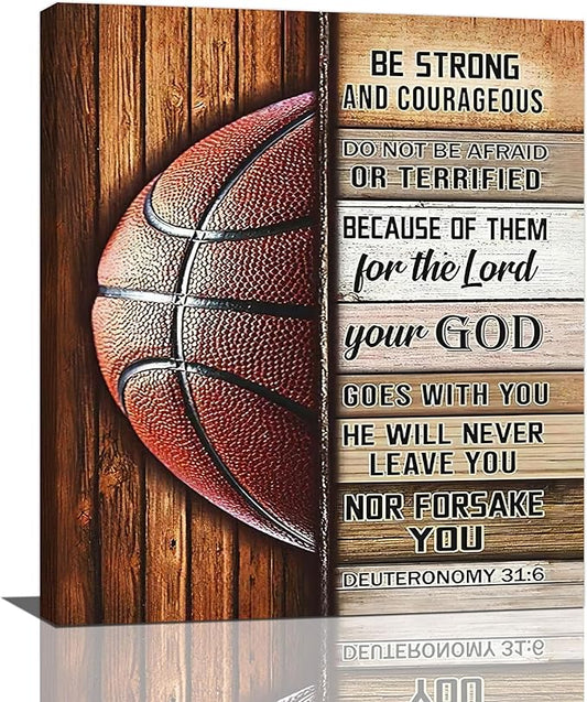 Banonaty Basketball Wall Art - Inspirational Quotes Canvas Prints - Gifts for Coach, Player - Home Decorations for Boys Room, Gym, Living Room, Bedroom - 20"x24"