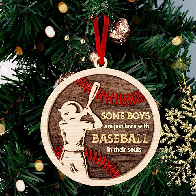 Baseball Ornaments for Christmas Tree - 2025 Signature Baseball Decor, Mini Sports Ornaments for Fanatics, Unique Player Ornament Gifts for Boys, Ideal Christmas Ornaments for Sport Enthusiasts