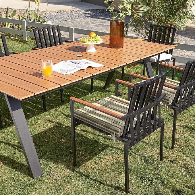 Set of 4 Outdoor Square Chair Cushions 18.5"x16"x2" for Patio, Water Resistant Patio Dining Seat Pads Replacement for Kitchen Garden and Outdoor Furniture Decoration - Stripe Onyx