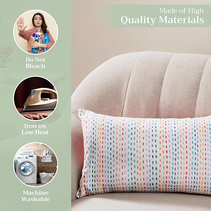 Maison d' Hermine Decorative Pillow Covers 12x20 Inch Rectangle 100% Cotton Throw Pillow Covers with Invisible Zipper for Living Room Couch, Chair, Sofas, Bedroom, Home (Hesperides - Grphic)