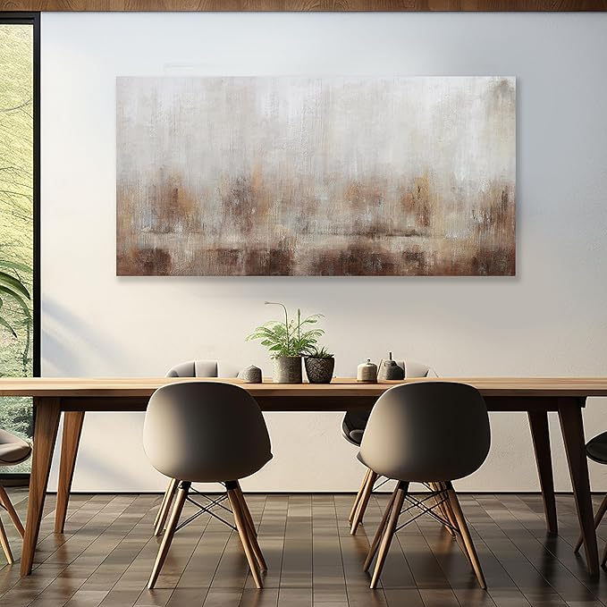 Abstract Wall Art Home Decor Wall Brown Canvas Print Wall Art Framed Modern Abstract Artwork for Living Room Bedroom Dining Room Home Office Decor 20"x40"