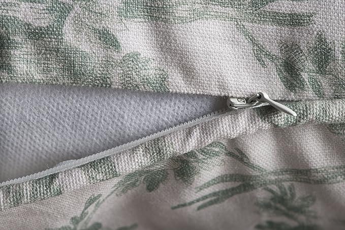 Maison d' Hermine Decorative Pillow Covers 18 x 18 Inch Square 100% Cotton Throw Pillow Covers with Invisible Zipper for Living Room Couch, Chair, Sofas, Bedroom, Home (The Miller - Antique Green)