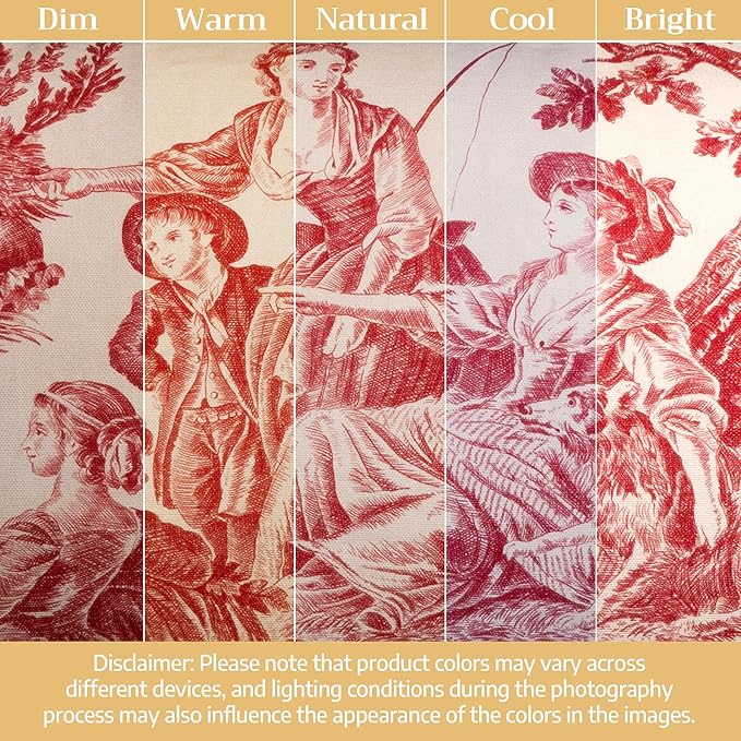 Maison d' Hermine Decorative Pillow Covers 18 x 18 Inch Square 100% Cotton Throw Pillow Covers with Invisible Zipper Cushion Case for Living Room Couch, Chair, Sofas, Bedroom, Home (The Miller - Red)