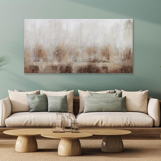 Abstract Wall Art Home Decor Wall Brown Canvas Print Wall Art Framed Modern Abstract Artwork for Living Room Bedroom Dining Room Home Office Decor 20"x40"
