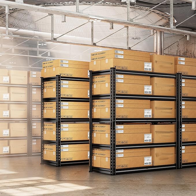 REIBII 3000LBS Garage Shelving 72" H Storage Shelves Heavy Duty Adjustable Metal Shelves for Storage Industrial Metal Shelving for Pantry Kitchen Basement