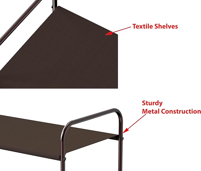 Simple Houseware 2-Tier Shoe Rack Storage Organizer, Bronze