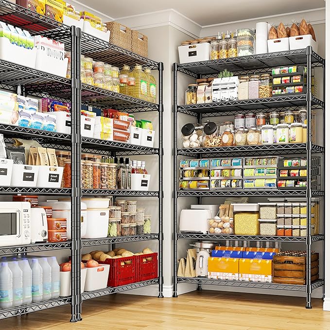 REIBII 71" H Storage Shelves 6 Tier Wire Shelving Unit 1200LBS Metal Shelves Adjustable Shelving Units and Wire Shelf Storage Rack Shelf Metal Shelving, Dorm Storage Shelves, 71" H x 29" W x 14" D