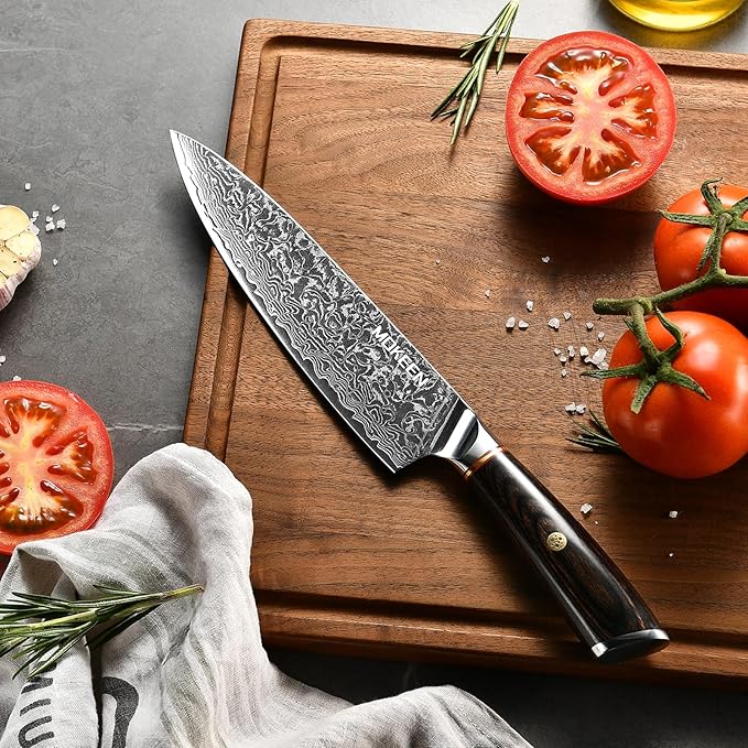 Chef Knife - 67 Layers VG10 Damascus Steel Kitchen Knife 8 Inch Japanese Knife for Slicing Meat Vegetable Cleaver - Cooking Knife with Pakkawood Handle - Ultra Sharp
