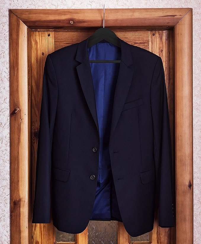 Utopia Home Premium Wooden Hangers 20 Pack - Durable & Slim Coat Hanger - Suit Hanger with 360-Degree Rotatable Hook - Wood Hangers with Shoulder Grooves (Black Color)