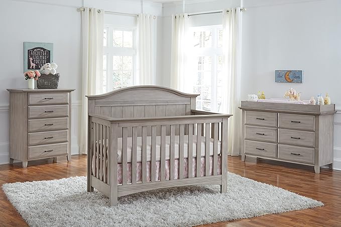 Soho Baby Chandler Premium 4-in-1 Convertible Crib, Stone Wash, GreenGuard Gold Certified